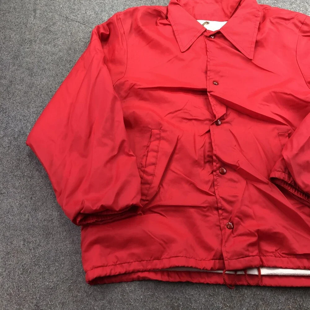 Vintage Admiral Sportswear Jacket Mens Large Red Nylon Snap Windbreaker USA